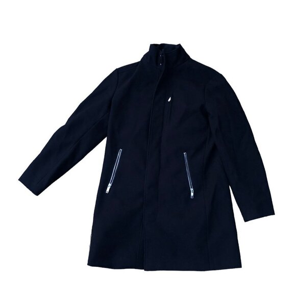 Zara Long Jacket Black With Zipper Large - Picture 6 of 10